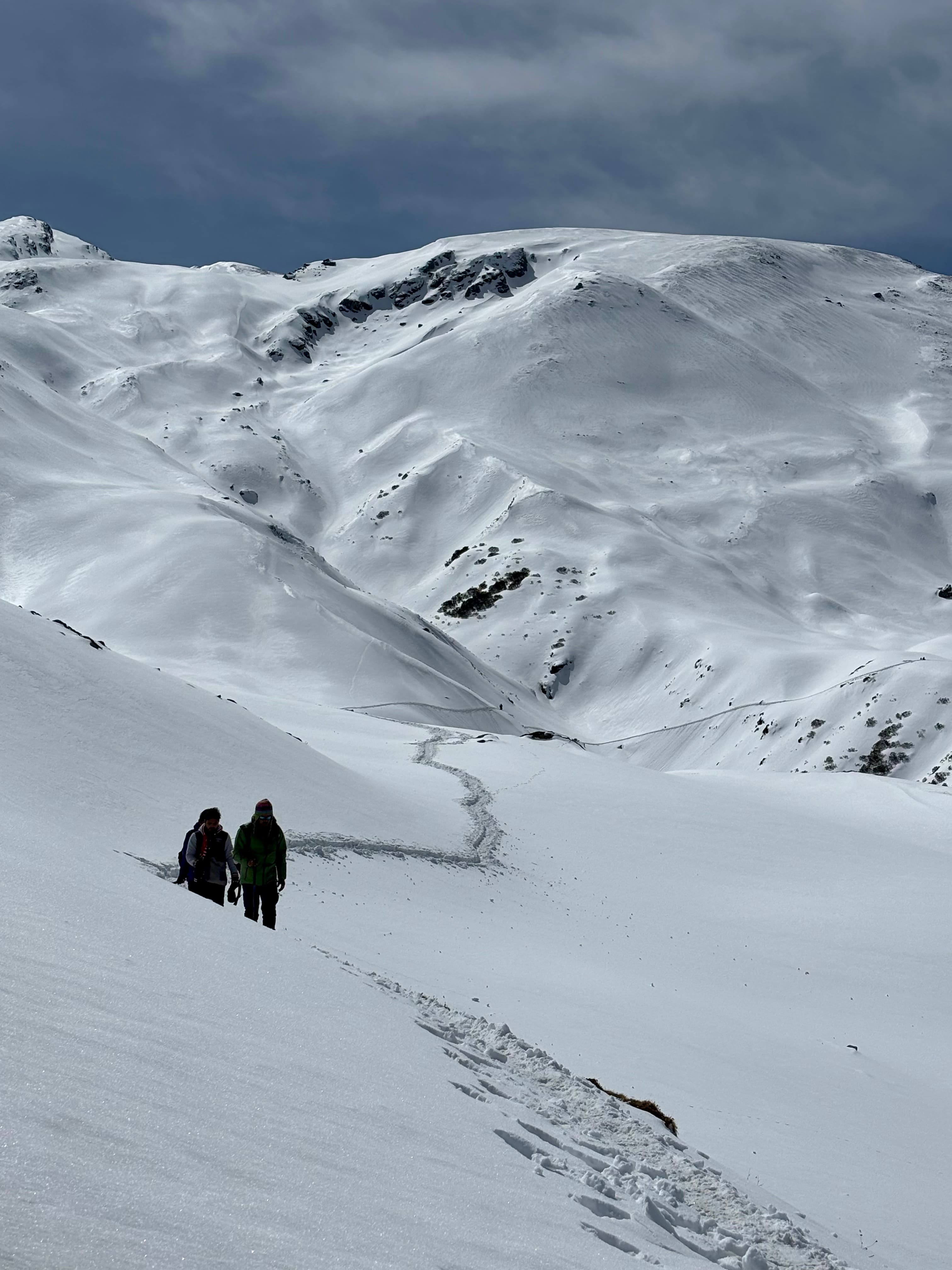 Tough hike, look at the snow