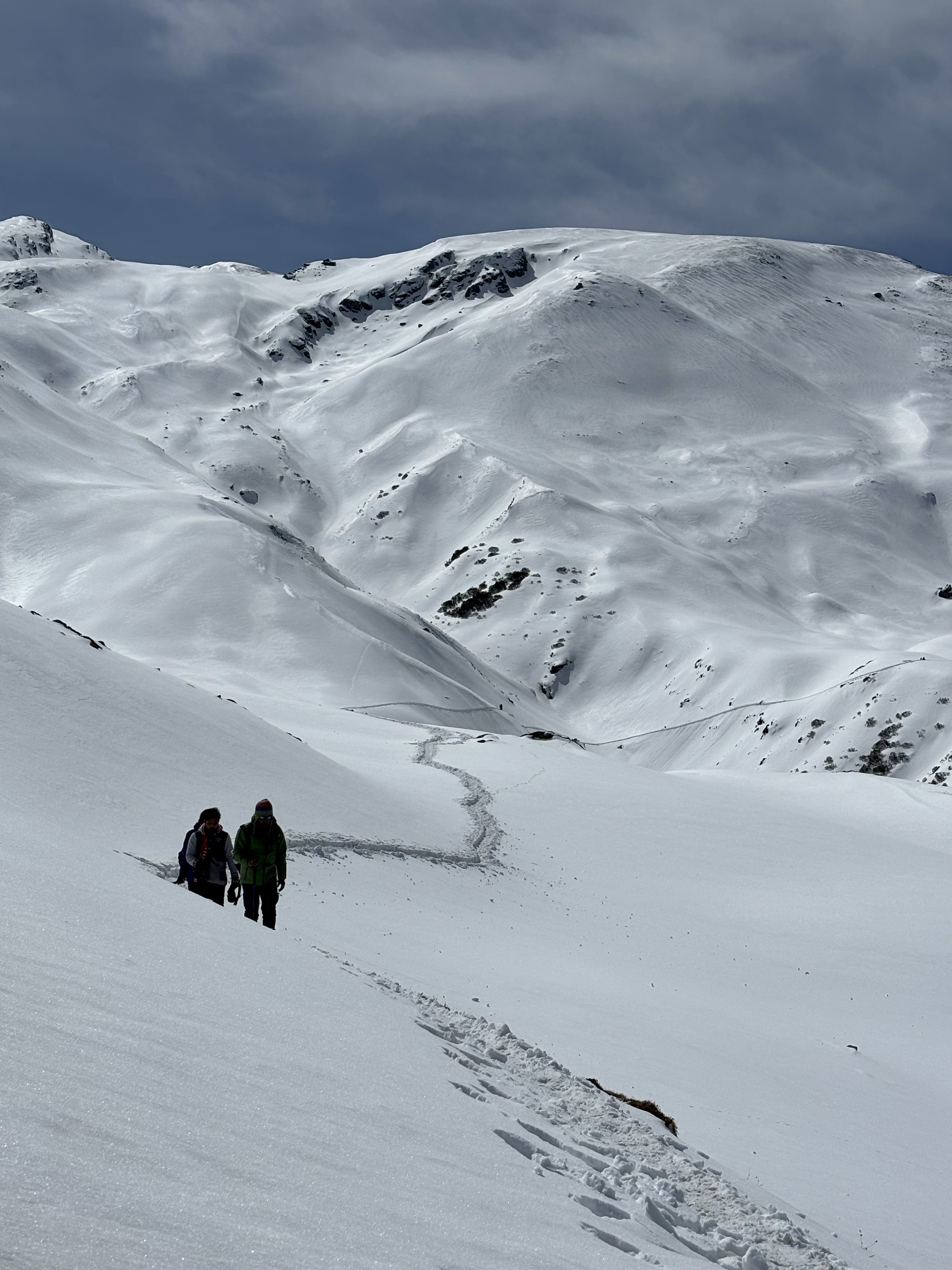 Tough hike, look at the snow