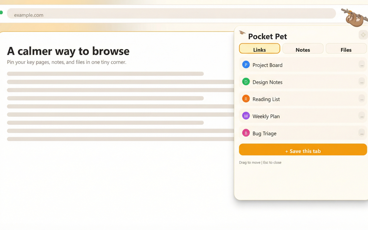 Screenshot of Pocket Pet & Notes